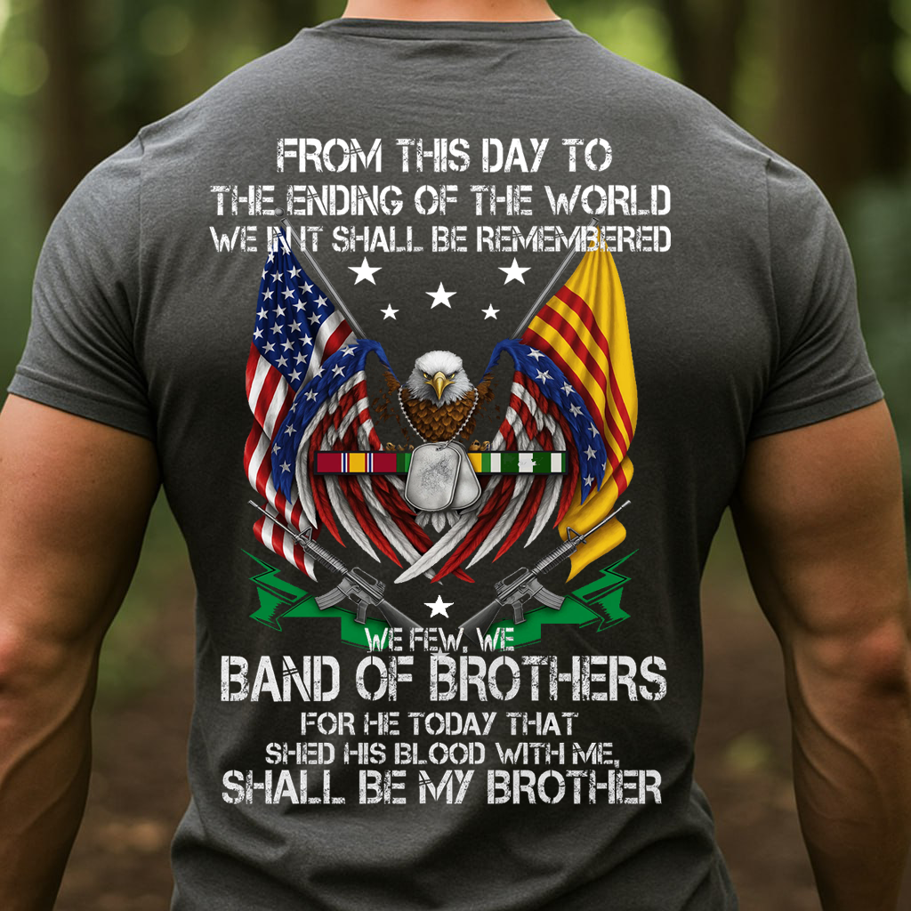 Vietnam Veteran Band of Brothers Shirt with Eagle and Flags, Gift for Veterans Day