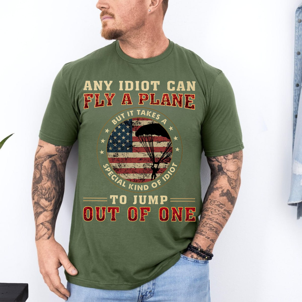 It Takes Special Kind Of Idiots to Jump Out Of One Unisex T-shirt, Paratrooper Airborne Vintage Tee