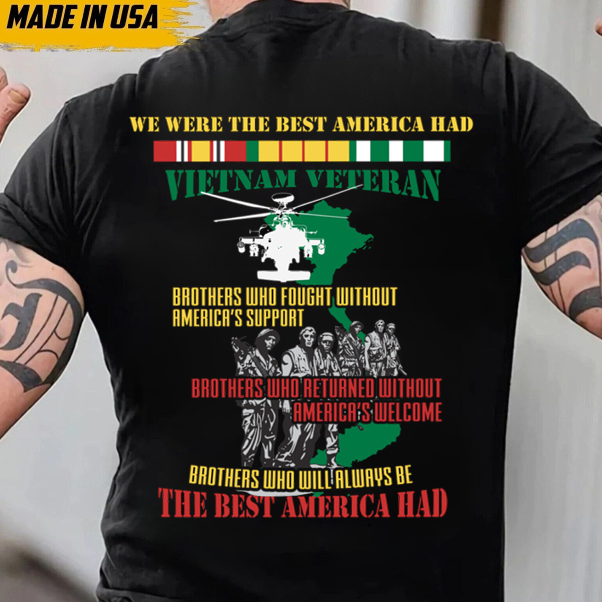 Vietnam Veteran T-Shirt - Honoring Brave Soldiers, Made in USA - Support Our Heroes