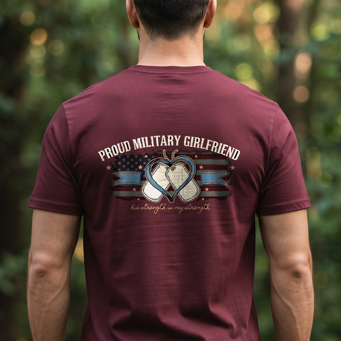 "Proud Military Girlfriend" T-Shirt – Military Family Pride Gift for Wife Mom Husband