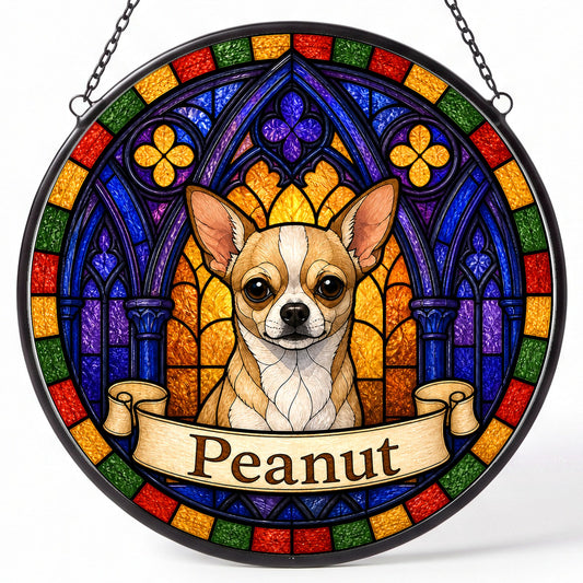 Chihuahua Memorial Suncatcher - Rainbow Bridge Pet Keepsake