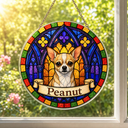 Chihuahua Memorial Suncatcher - Rainbow Bridge Pet Keepsake
