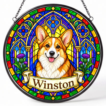 Corgi Memorial Suncatcher - Rainbow Bridge Pet Keepsake