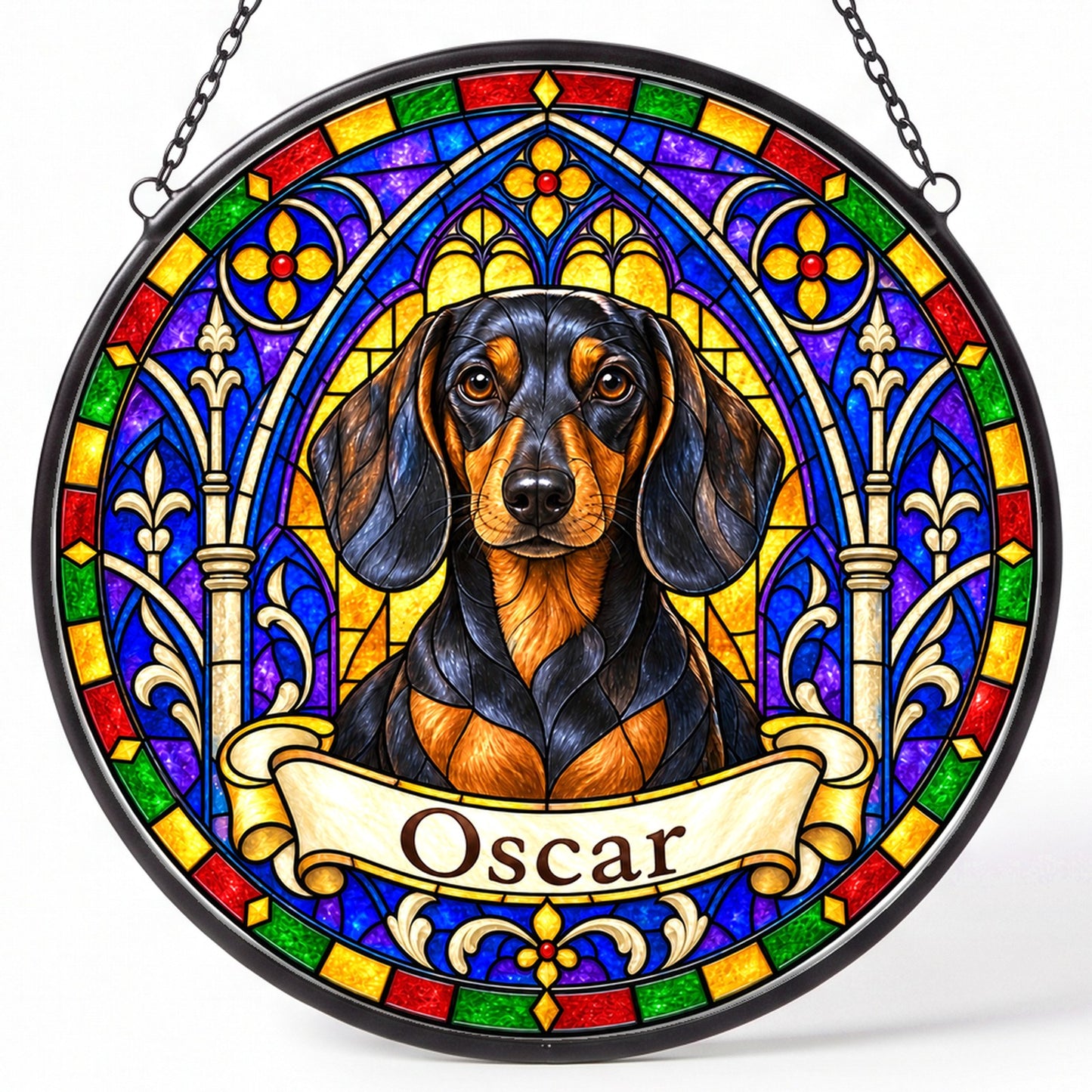 Dachshund Memorial Suncatcher - Rainbow Bridge Pet Keepsake