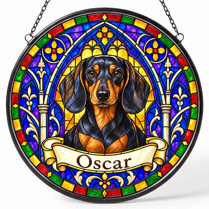 Dachshund Memorial Suncatcher - Rainbow Bridge Pet Keepsake