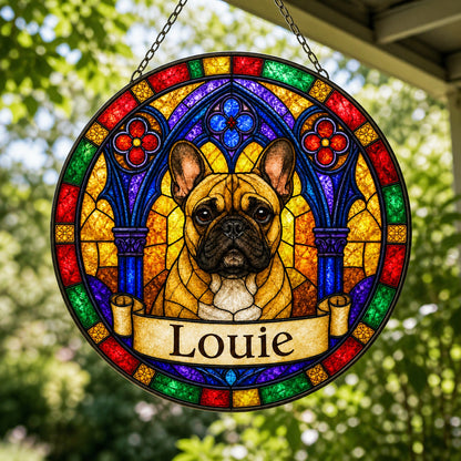 Frenchbulldog Memorial Suncatcher - Rainbow Bridge Pet Keepsake