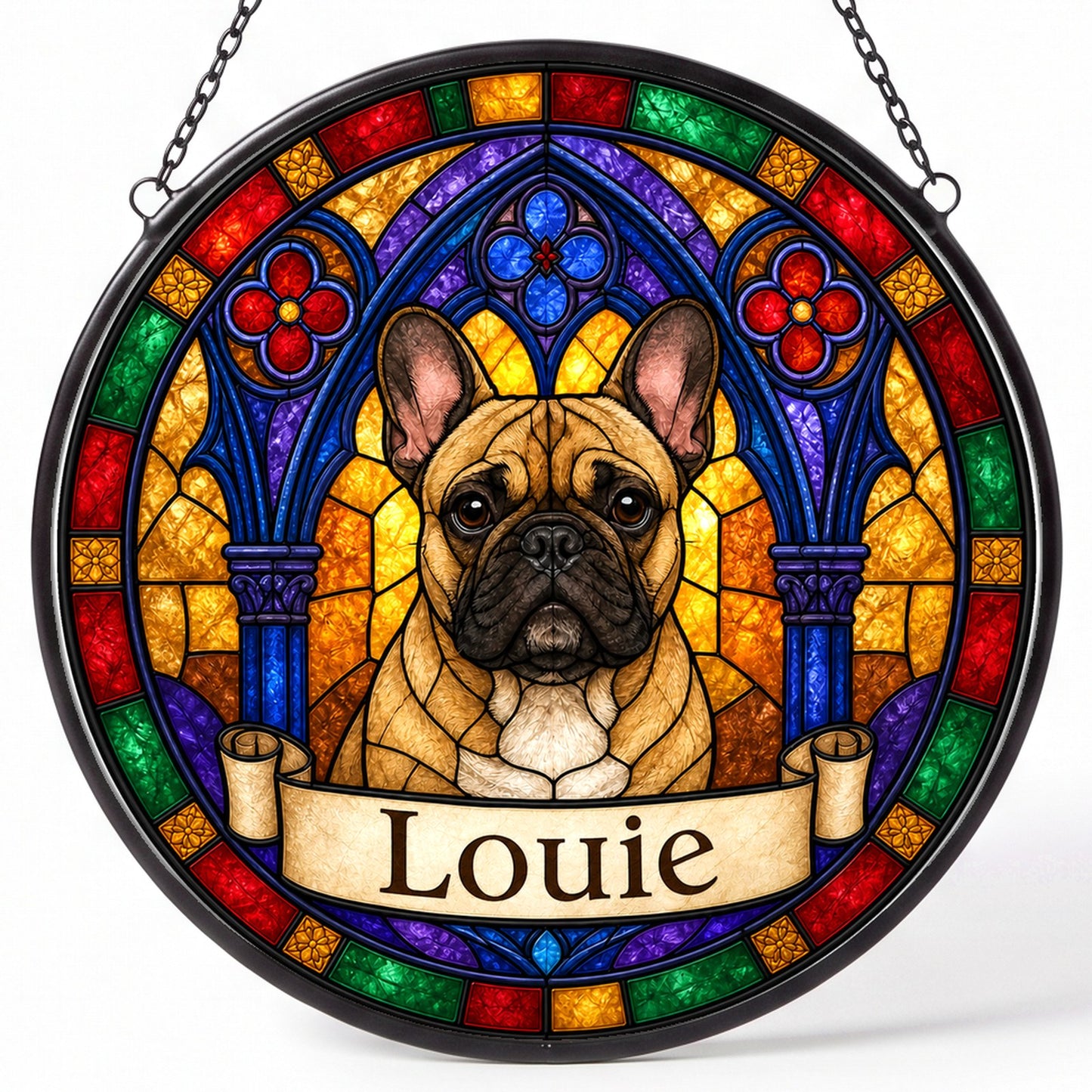 Frenchbulldog Memorial Suncatcher - Rainbow Bridge Pet Keepsake