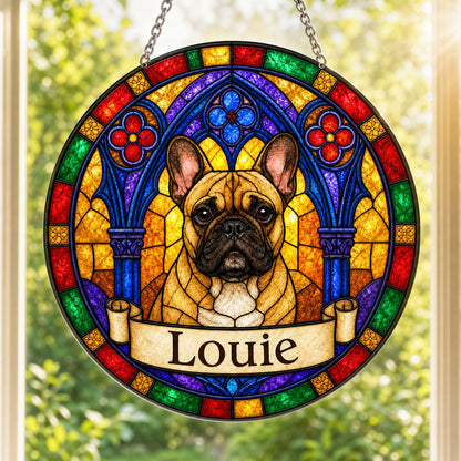 Frenchbulldog Memorial Suncatcher - Rainbow Bridge Pet Keepsake