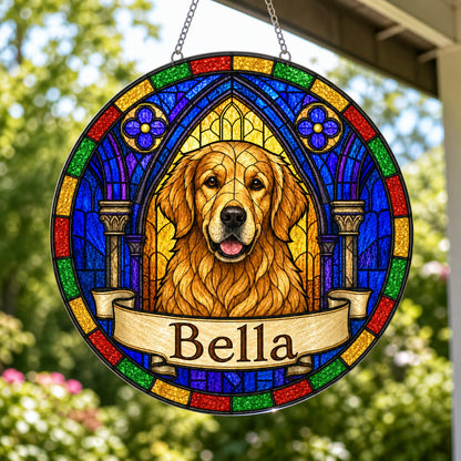 Goldenretriever Memorial Suncatcher - Rainbow Bridge Pet Keepsake