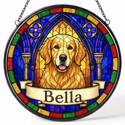 Goldenretriever Memorial Suncatcher - Rainbow Bridge Pet Keepsake