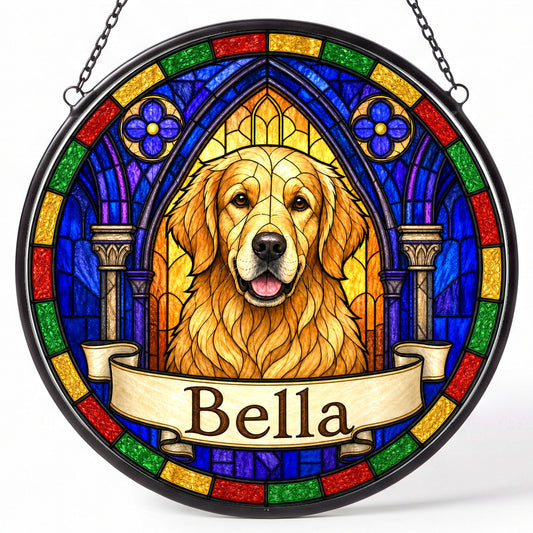 Goldenretriever Memorial Suncatcher - Rainbow Bridge Pet Keepsake