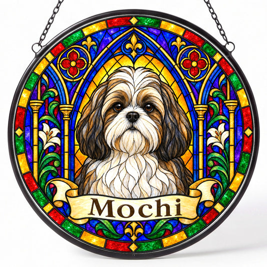 Shihtzu Memorial Suncatcher - Rainbow Bridge Pet Keepsake