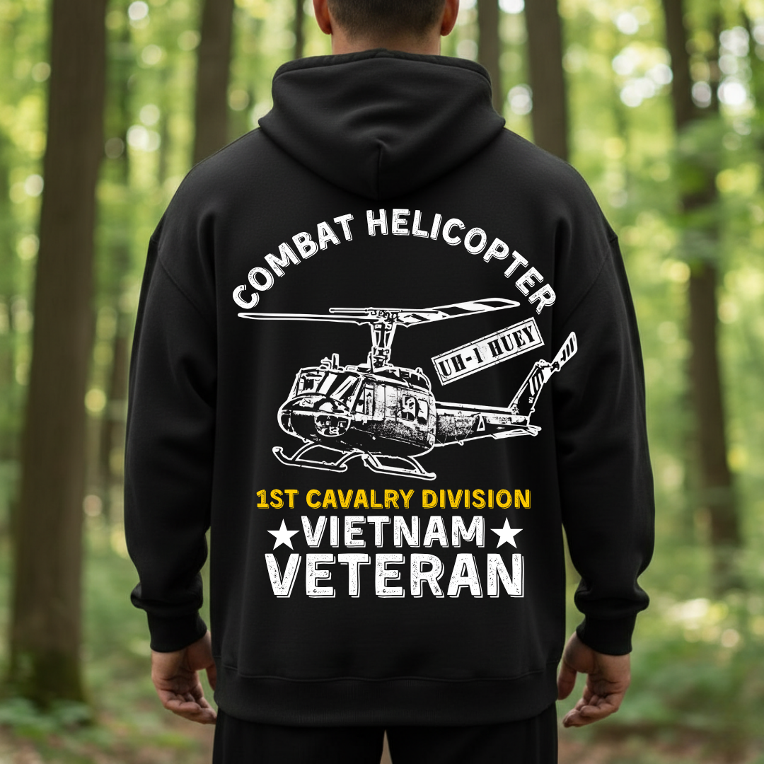 1st Cavalry Division Vietnam Veteran Shirt– UH-1 Huey Combat Helicopter Design, Gift for Veterans Day