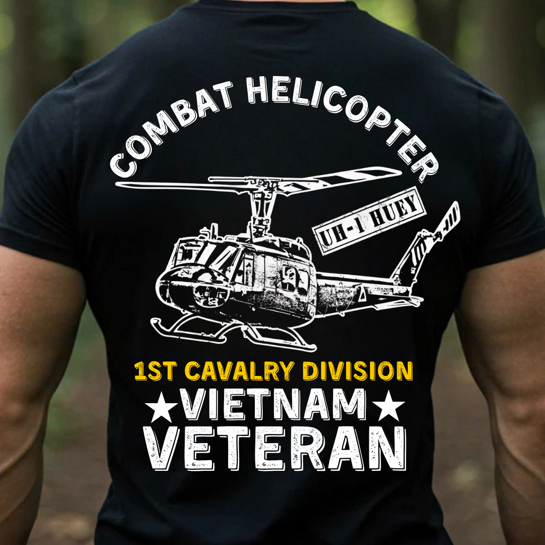 1st Cavalry Division Vietnam Veteran Shirt– UH-1 Huey Combat Helicopter Design, Gift for Veterans Day