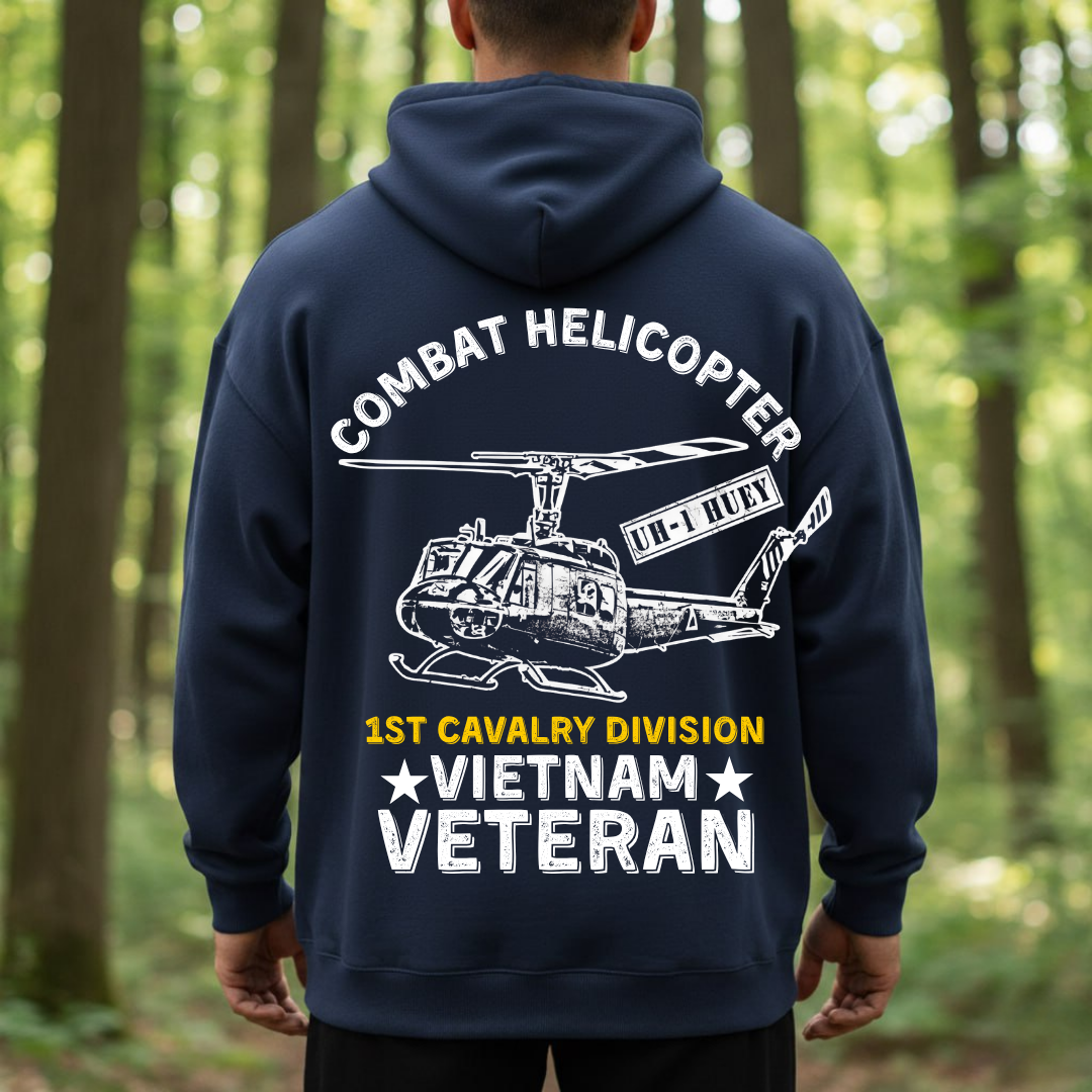 1st Cavalry Division Vietnam Veteran Shirt– UH-1 Huey Combat Helicopter Design, Gift for Veterans Day