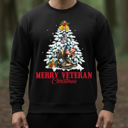 Military Christmas- Merry Veteran T-Shirt, SweatShirt, Hoodie, Gift for Veterans Christmas Holiday