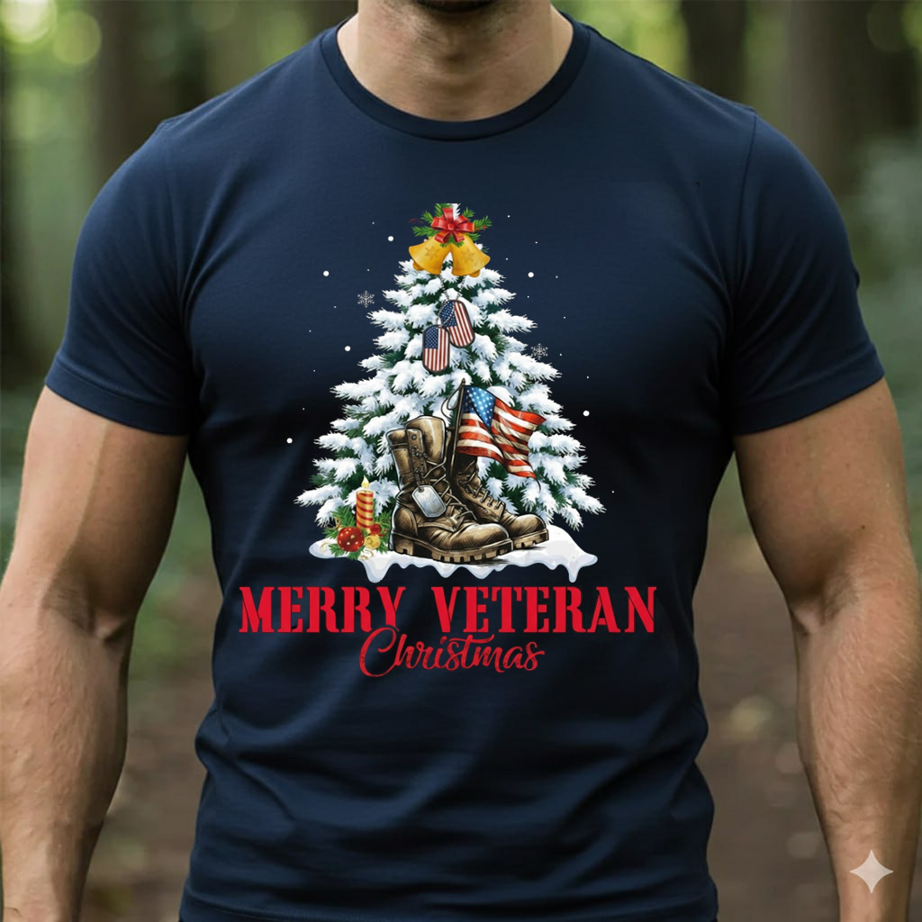 Military Christmas- Merry Veteran T-Shirt, SweatShirt, Hoodie, Gift for Veterans Christmas Holiday