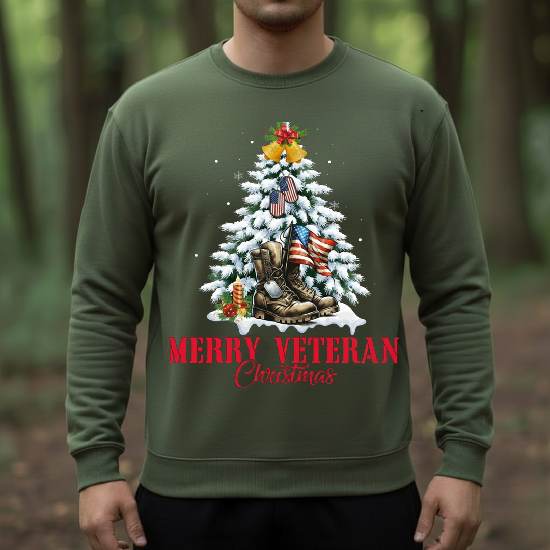 Military Christmas- Merry Veteran T-Shirt, SweatShirt, Hoodie, Gift for Veterans Christmas Holiday