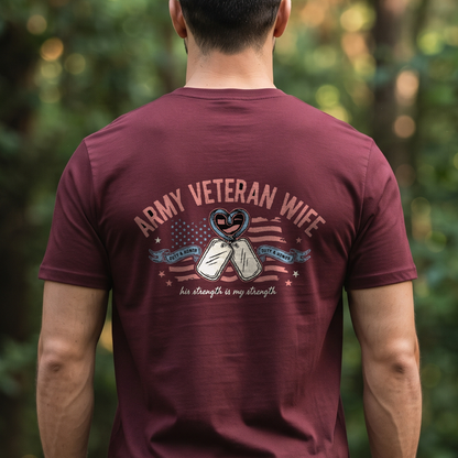 "Army Veteran Wife" T-Shirt – Military Family Pride Gift for Wife Mom Husband