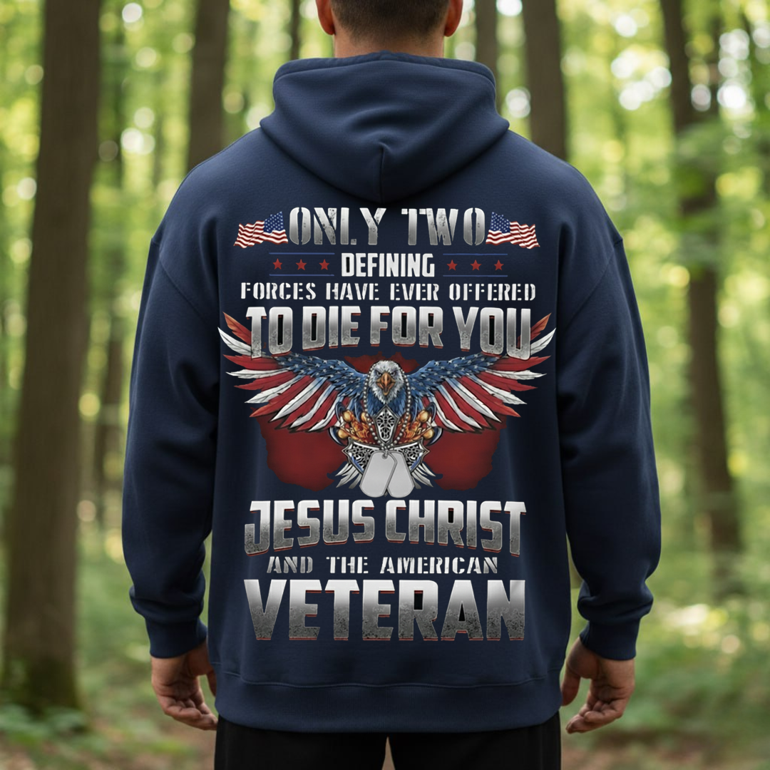 Veteran Christian Shirt – Only Two Forces Jesus Christ American Veteran, Gift for Veterans Day