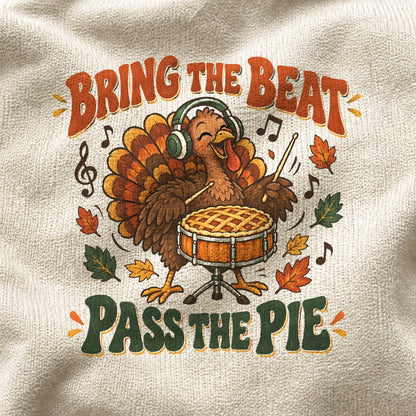 Bring the Beat Pass the Pie Comfort Colors T-Shirt, Thanksgiving Music