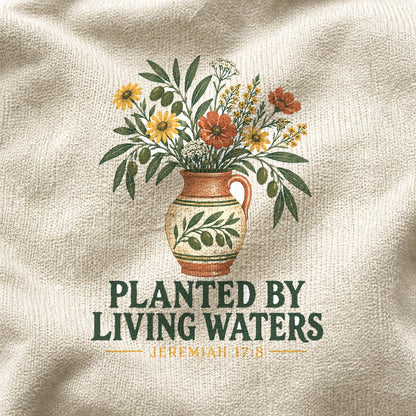 Living Waters Comfort Colors T-Shirt, Wildflower Botanical Graphic