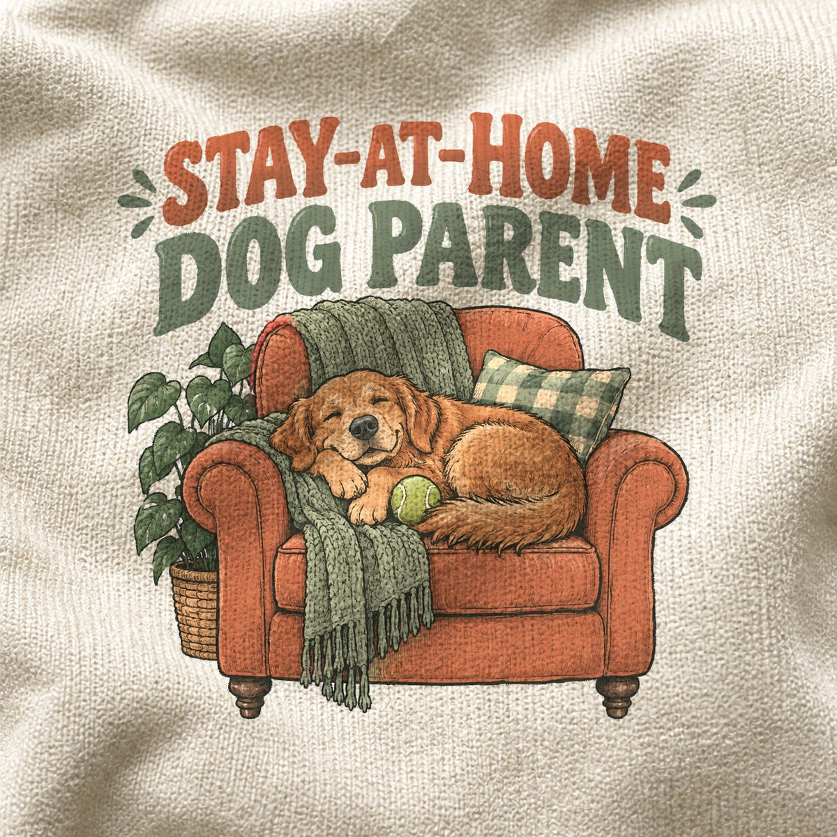 Stay-At-Home Dog Parent Comfort Colors T-Shirt, Ivory Graphic Tee