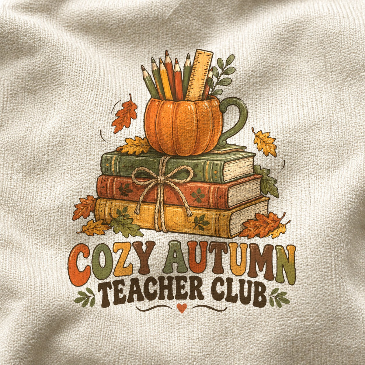 Cozy Autumn Teacher Club Comfort Colors Graphic T-Shirt