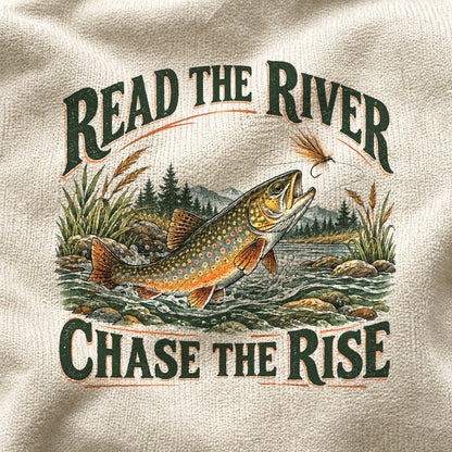 Read the River Comfort Colors T-Shirt, Trout Fly Fishing Graphic Tee