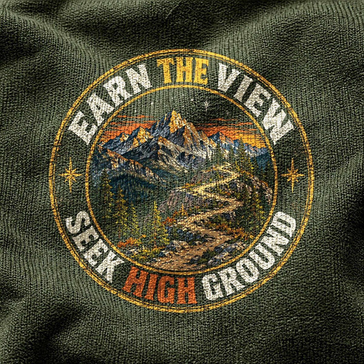 Comfort Colors Earn The View Hiking T-Shirt, Moss