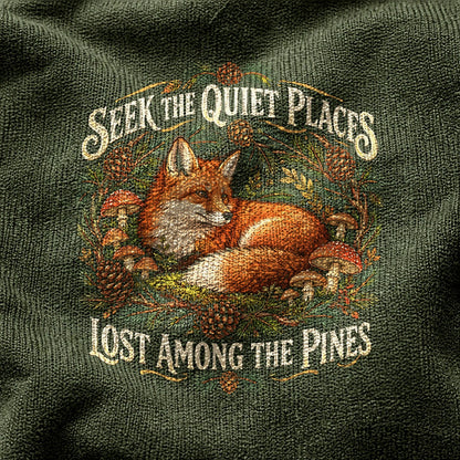 Quiet Pines Fox Nature Comfort Colors T-Shirt, Woodland Graphic Tee