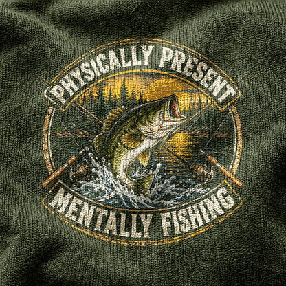 Mentally Fishing Comfort Colors T-Shirt, Graphic Outdoors Tee