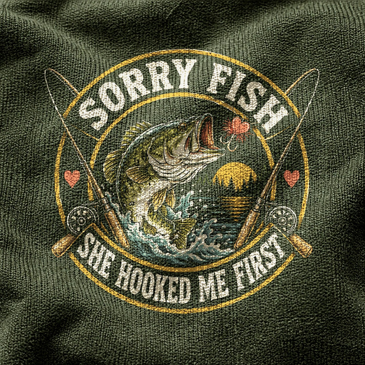 Comfort Colors Hooked First Angler Fishing Husband T-Shirt