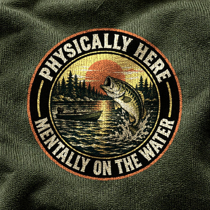 Mentally on the Water Comfort Colors Fishing T-Shirt in Moss