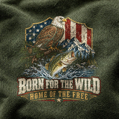 Born Wild Home Free Comfort Colors T-Shirt, Patriotic Outdoors