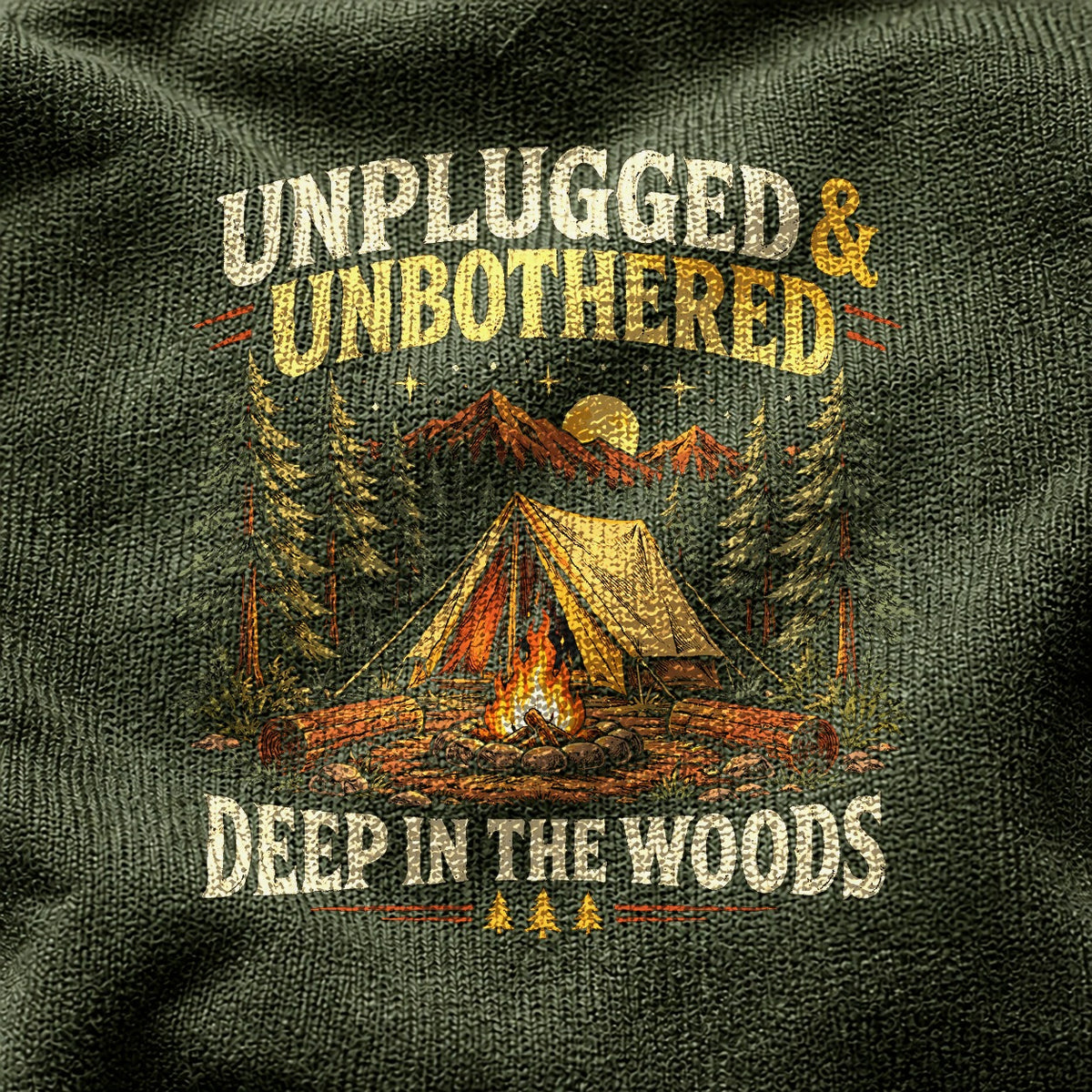 Comfort Colors Unplugged in the Woods Graphic T-Shirt, Camping Tee