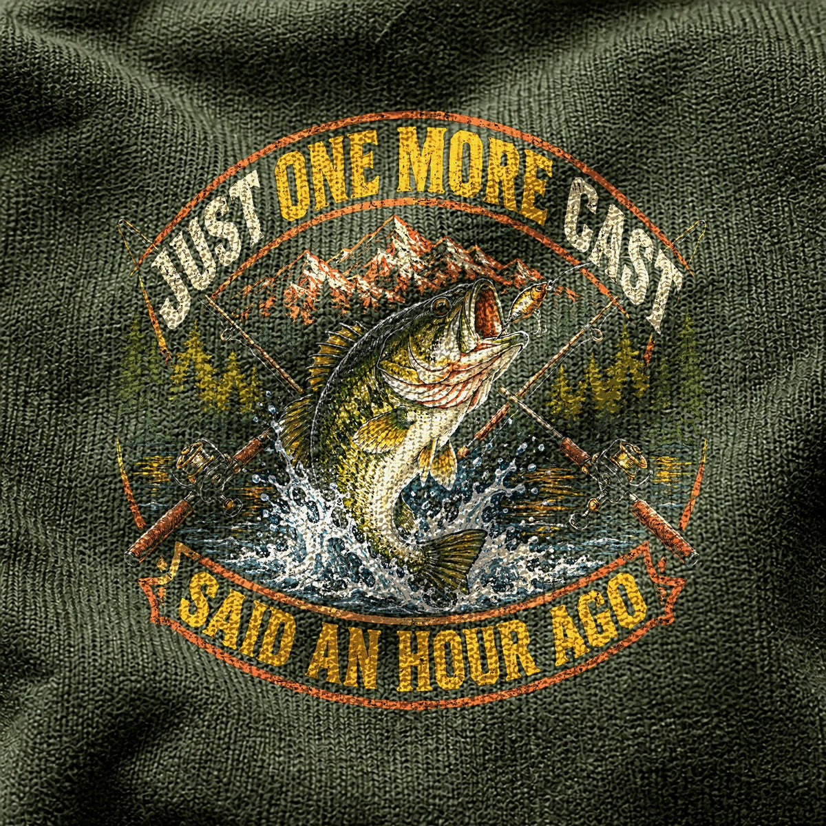 Comfort Colors Bass Fishing T-Shirt, One More Cast Humor Graphic