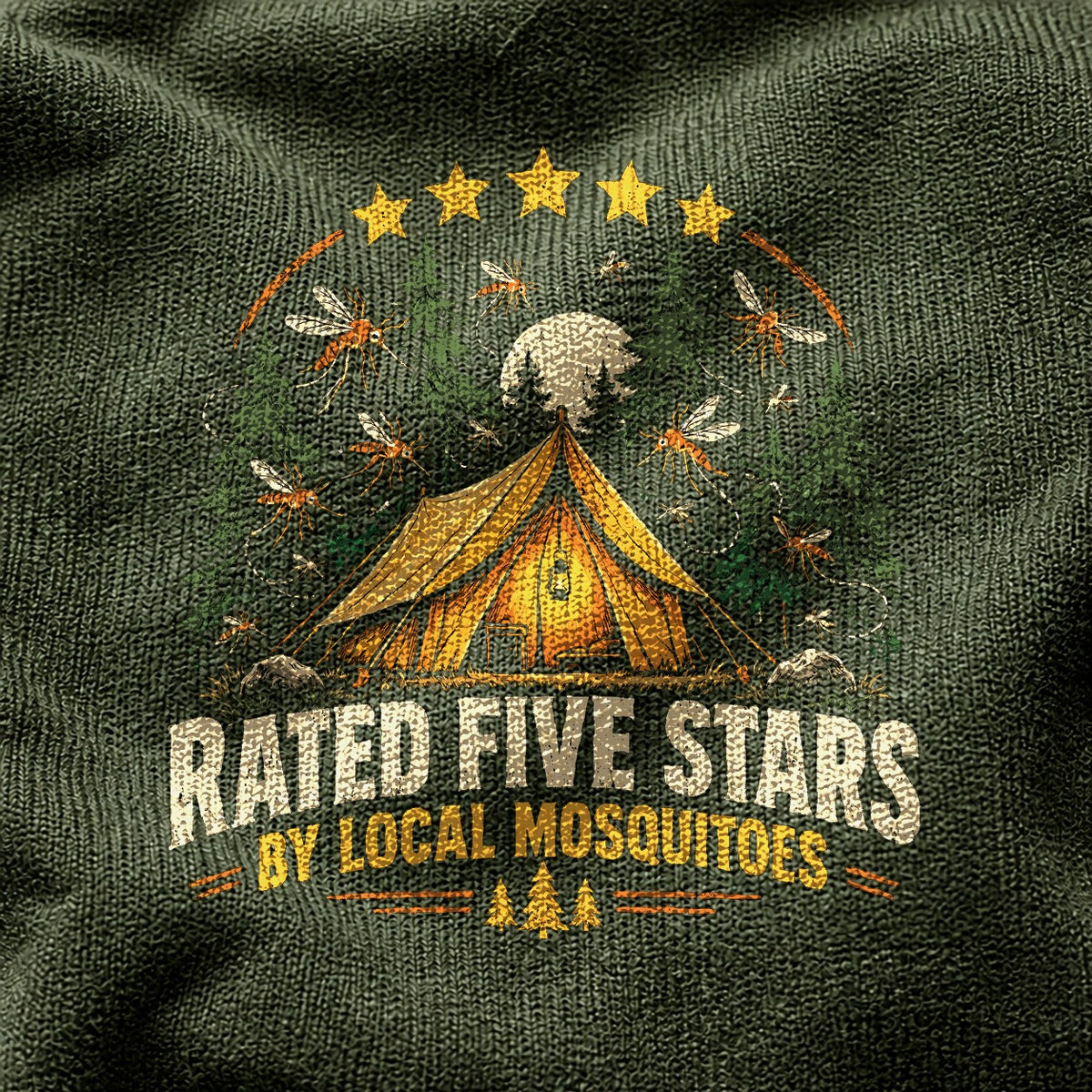 Five Star Mosquito Buffet Comfort Colors T-Shirt, Camping Humor Tee