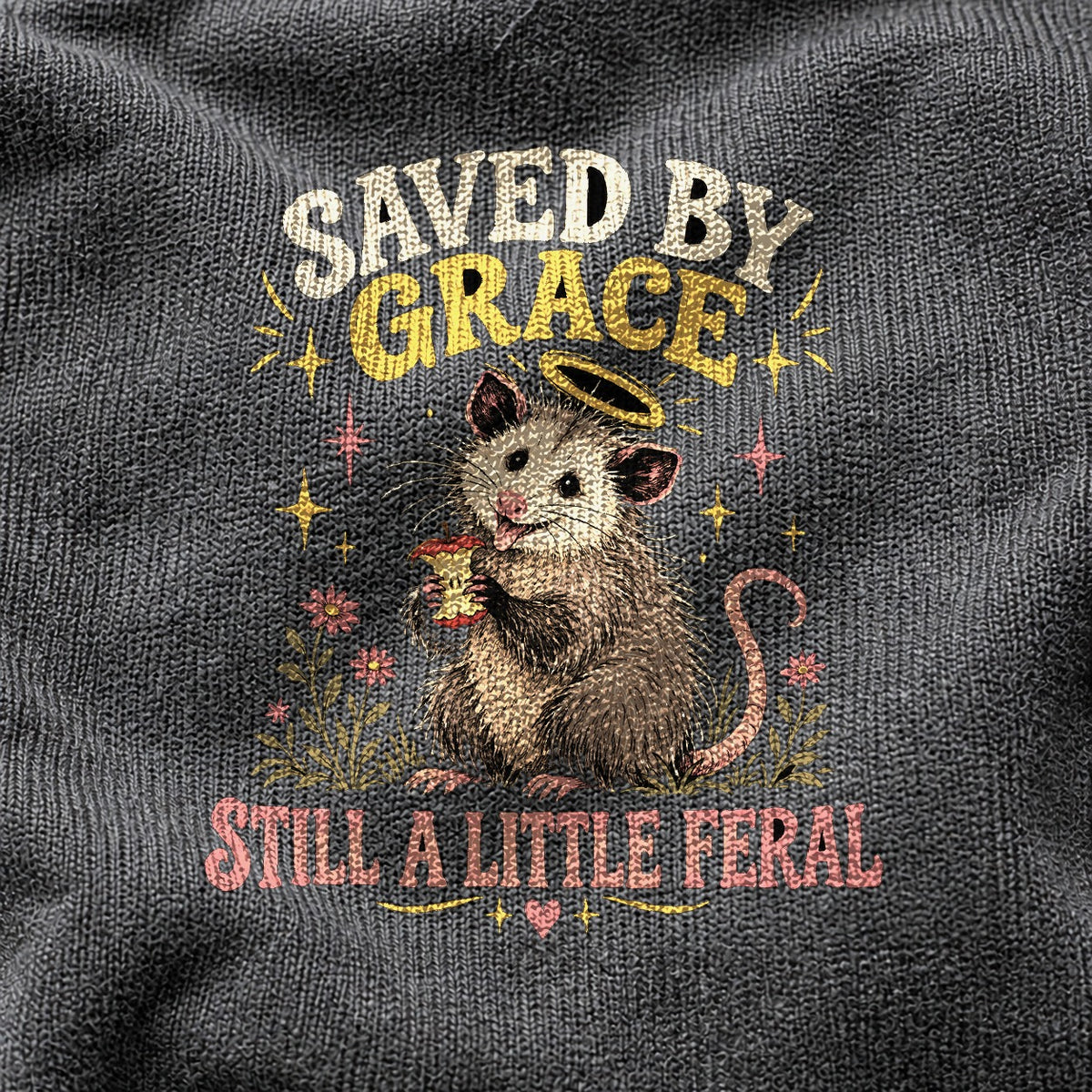 Comfort Colors T-Shirt, Feral Yet Redeemed Opossum Graphic