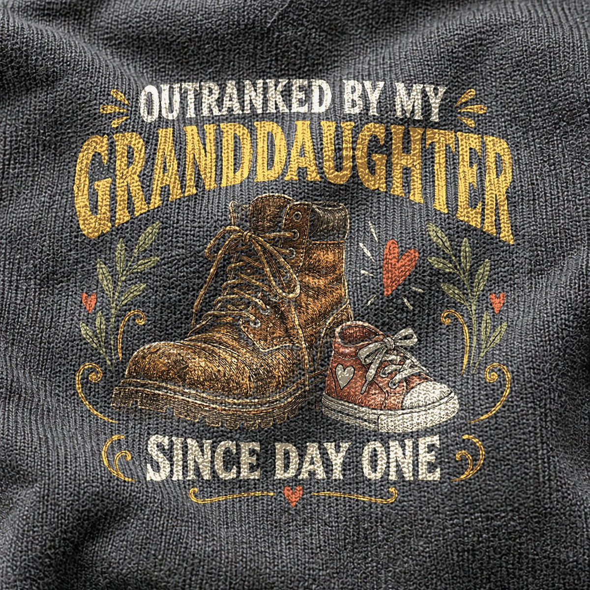 Outranked Grandpa Comfort Colors T-Shirt, Granddaughter Graphic