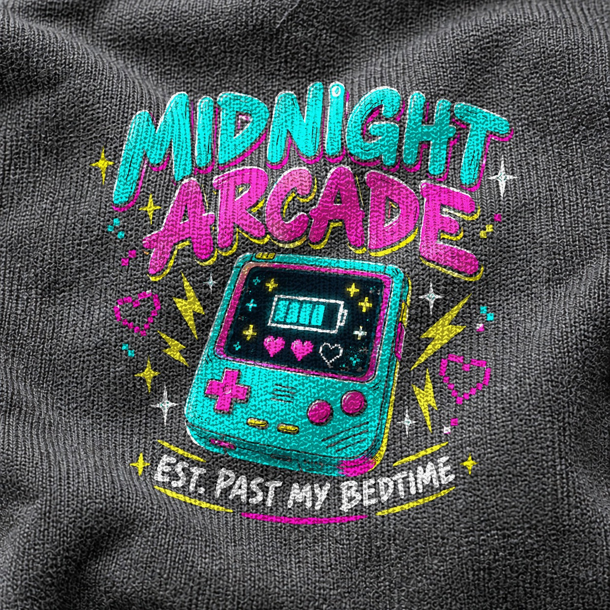 Midnight Arcade Gamer Comfort Colors T-Shirt, Pepper