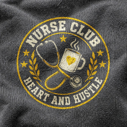 Nurse Club Varsity Seal Comfort Colors Graphic T-Shirt, Pepper Tee