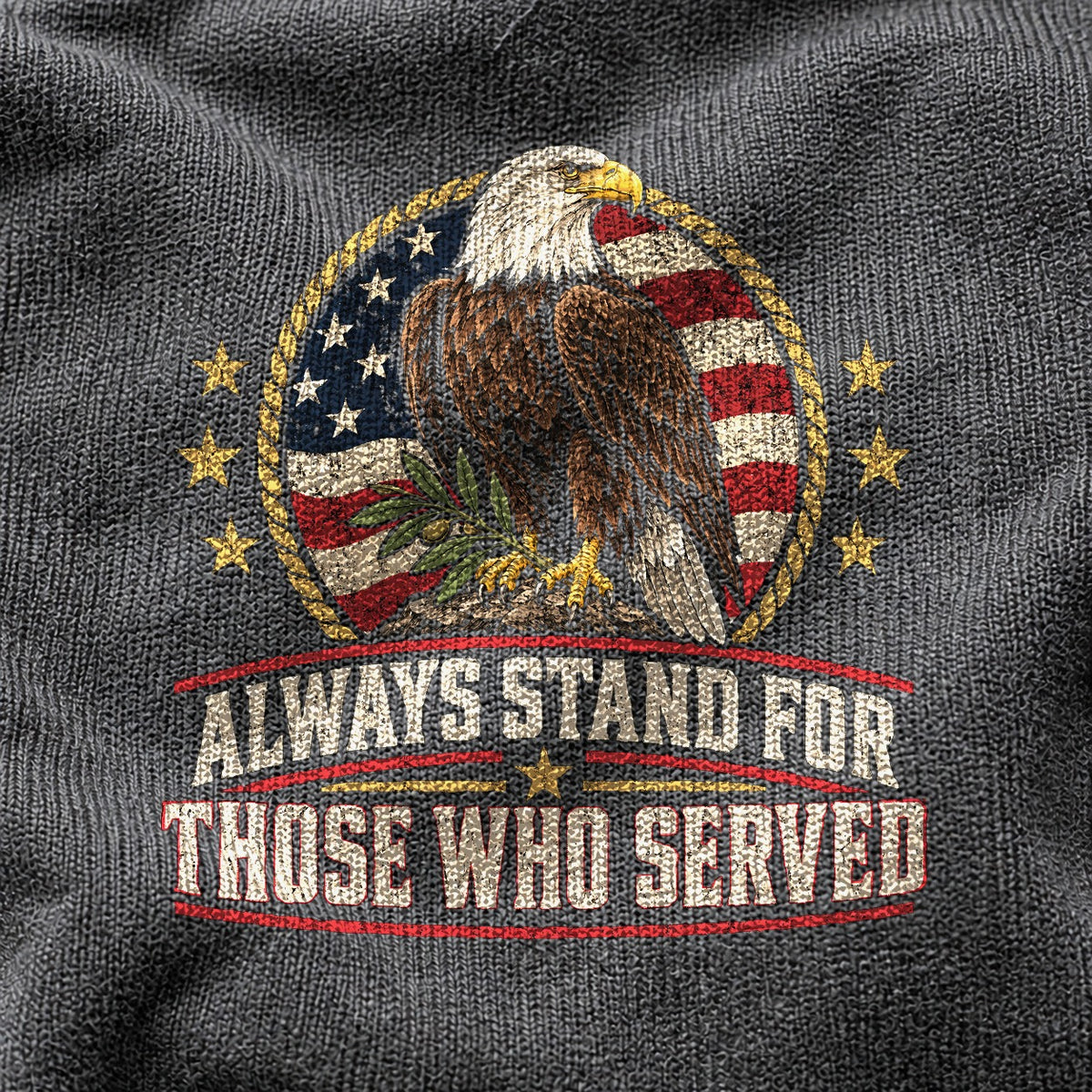 Those Who Served Distressed Badge Comfort Colors T-Shirt, Pepper