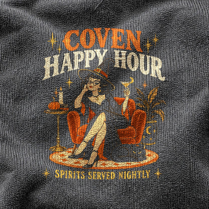Comfort Colors T-Shirt, Coven Happy Hour Retro Witch Graphic