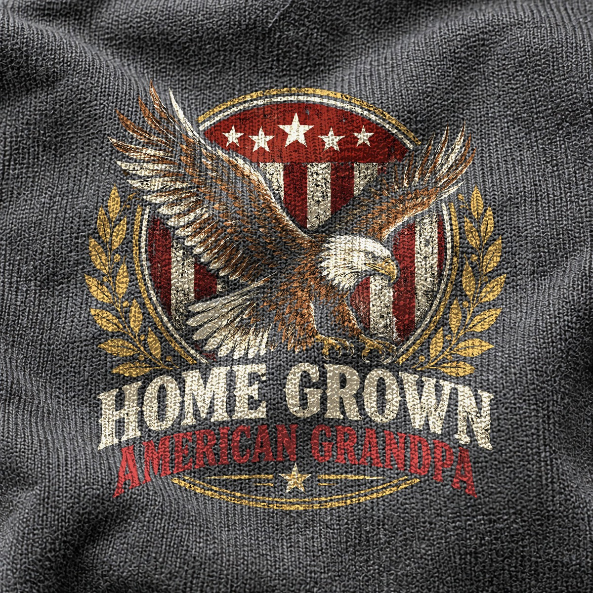 Comfort Colors Home Grown American Grandpa Badge T-Shirt