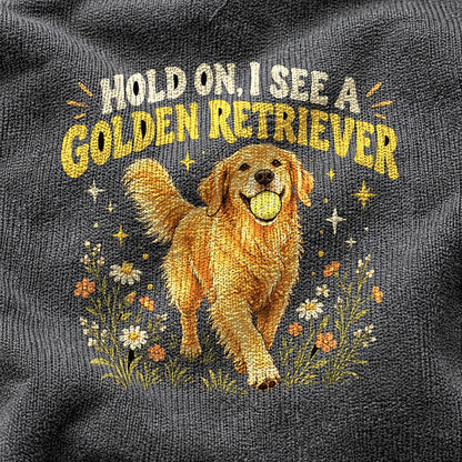 Comfort Colors Graphic T-Shirt, Easily Spotted Golden Retriever Dog Mom