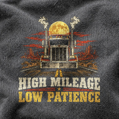 Comfort Colors High Mileage Low Patience Trucker Graphic T-Shirt