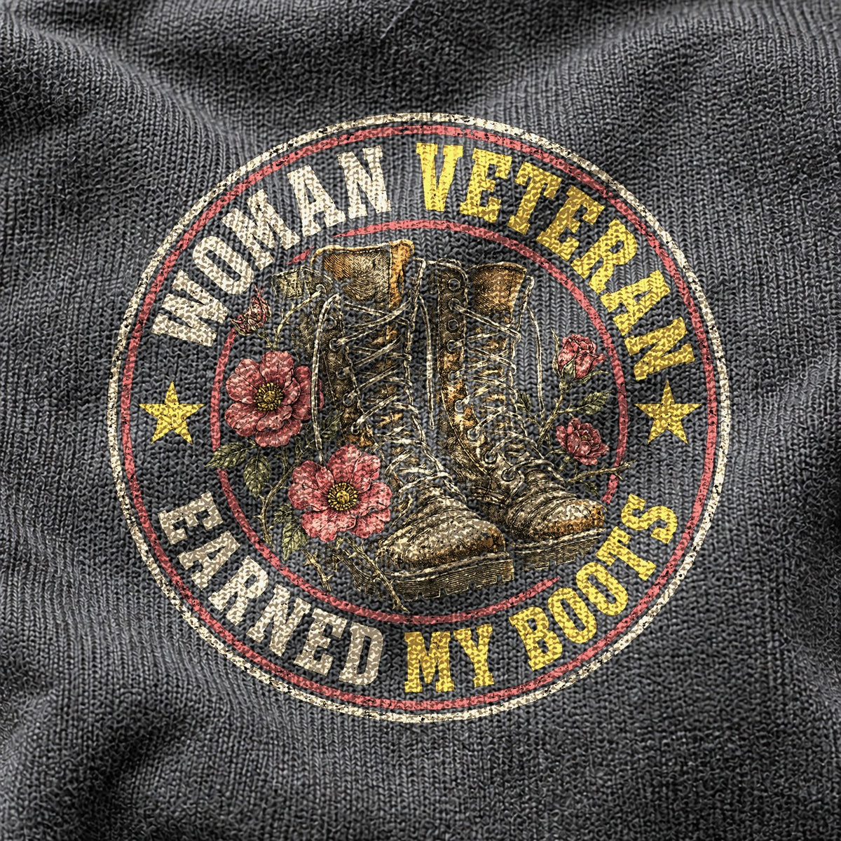Earned My Boots Woman Veteran Comfort Colors T-Shirt