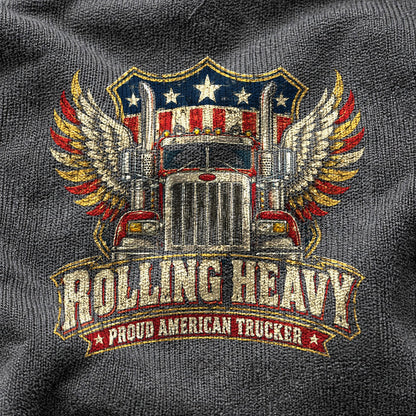 Rolling Heavy Trucker Comfort Colors T-Shirt, Patriotic Graphic Tee