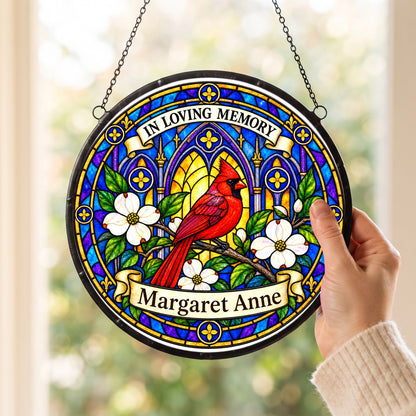 Cardinal Memorial Suncatcher - Cardinal Arch Remembrance Gift